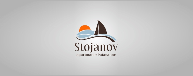 帆船和海洋主题logo设计欣赏