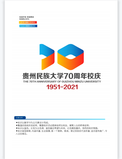 贵州民族大学建校70周年活动logo征集获奖公示