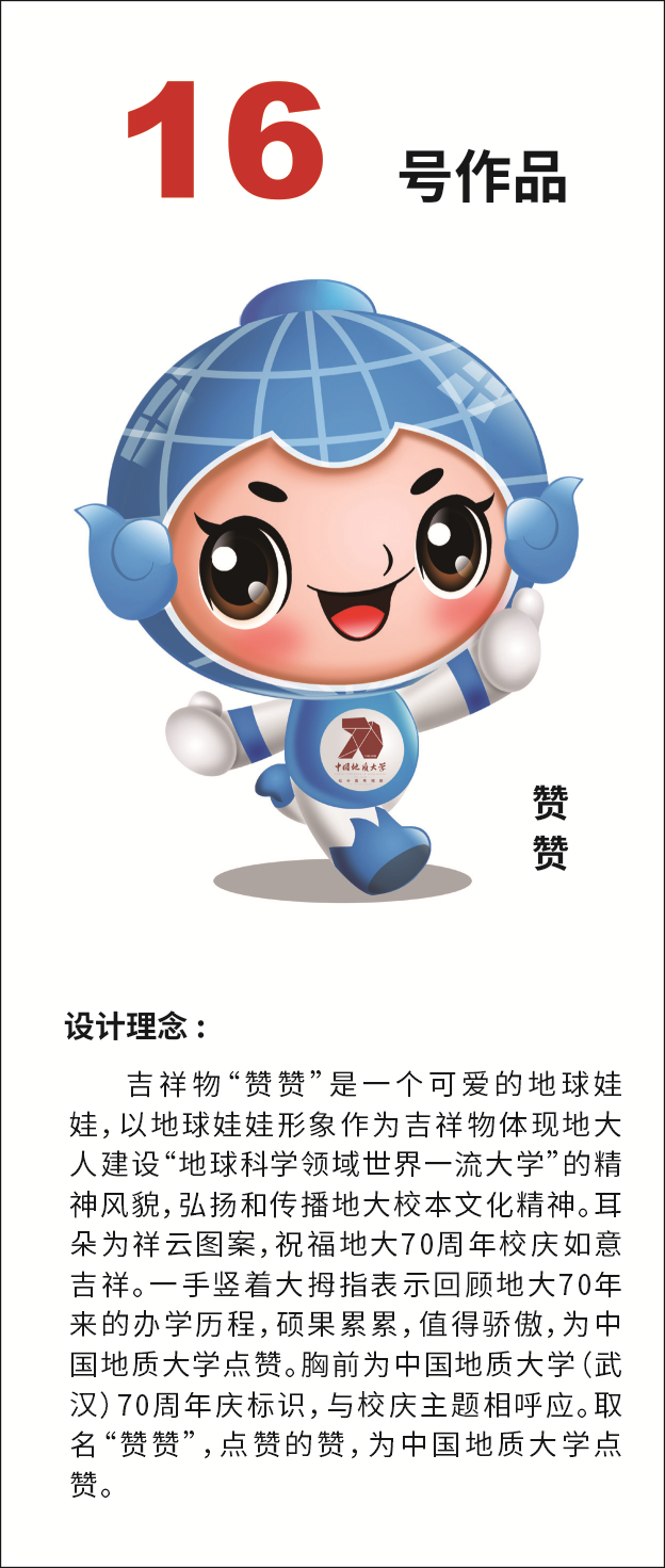 中国地质大学武汉校庆70周年吉祥物等你来投票