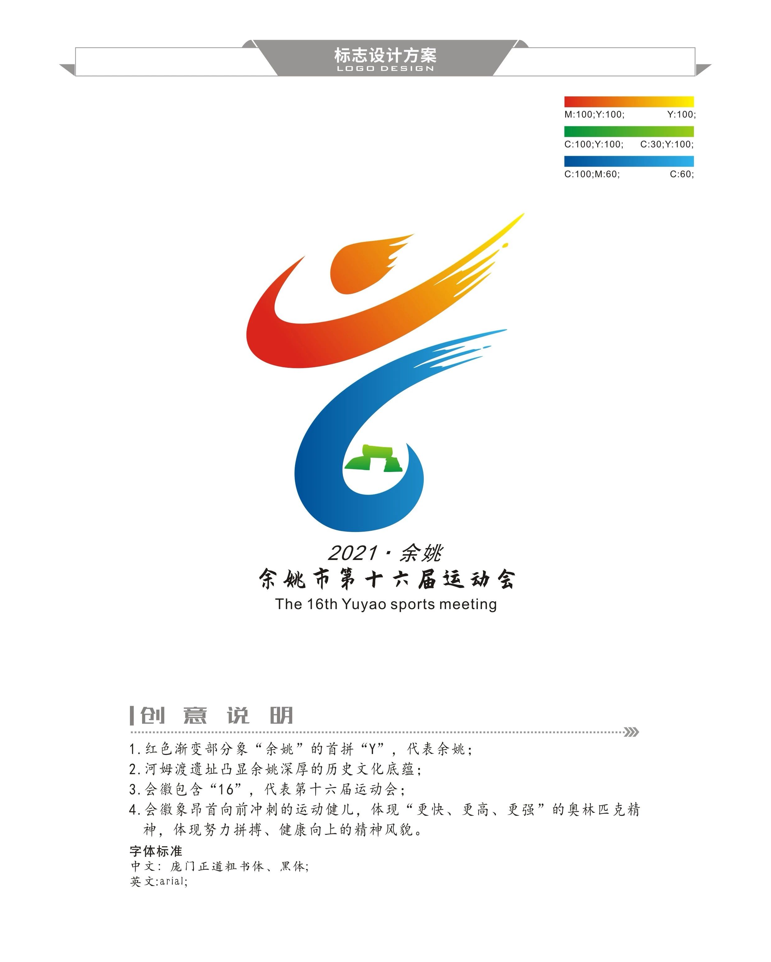 余姚市第十六届运动会会徽logo评选结果